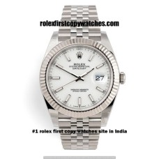 Rolex Date Just Stick Mark White Steel First Copy Watch Lucknow | COD