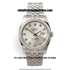 Rolex Date Just Mother Of Pearl White Steel First Copy Watch Ahmedabad | COD