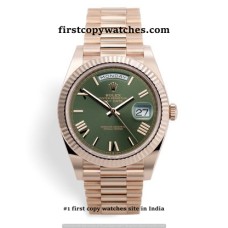 Rolex Day-Date Roman Marking Everose-Olive Green Dial First Copy Watch Guwahati | COD