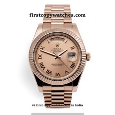 Rolex Day-Date Roman Marking Everose Gold - Sundust Dial First Copy Watch Delhi | COD