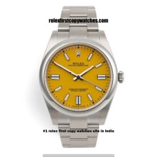 Rolex Oyster Perpatual Mustard Yellow Dial First Copy Watch Mumbai | COD