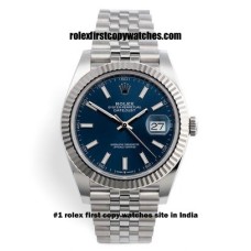 Rolex Date just Bright Blue Sunray Dial First Copy Watch Mumbai | COD