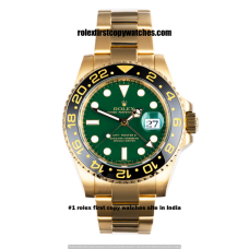 Rolex GMT-Master II Yellow Gold - Green Dial First Copy Watch Delhi | COD