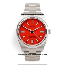 Rolex Oyster Perpetual Coral Red Dial First Copy Watch Kolkata | COD