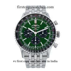 Breitling Navitimer B01 Chronograph 46 AB0137 Full Steel - Green Dial First Copy Watch | COD