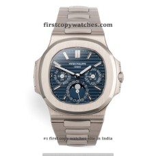 Patek Philippe Nautilus Perpetual Calendar White Gold - Blue First Copy Watch Guwahati | COD