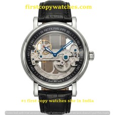 Patek Philippe "Bridge" White Gold - Black Movement Number First Copy Watch Hyderabad | COD